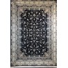 فرش 1500 شانه طرح شهرزاد زمینه سورمه ای (گل برجسته)