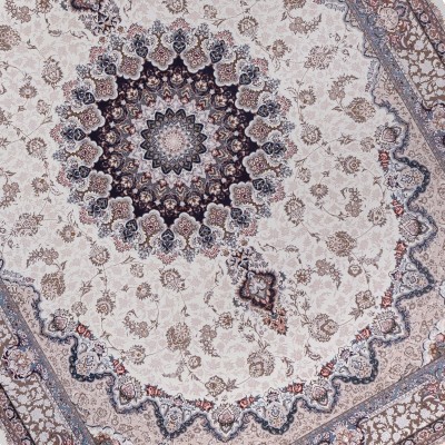 فرش داریوش کد 1313 زمینه سفید (گل برحسته)