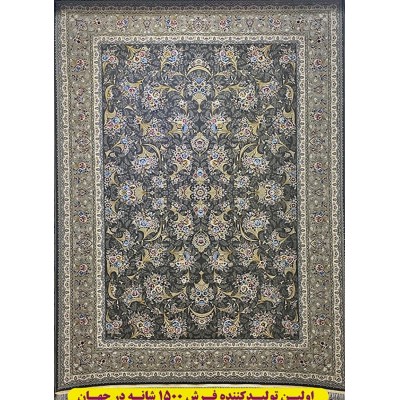 فرش قیطران 1500 شانه طرح شهرناز زمینه طوسی (برحسته)