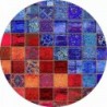 فرش گرد 700 شانه طرح چهل تکه کد 100526 زمینه تمام رنگ (غیربرجسته)