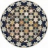 فرش گرد 700 شانه طرح چهل تکه کد 100536 زمینه تمام رنگ (غیربرجسته)