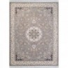 فرش محتشم 1500 شانه طرح گل گشت زمینه نقره ای کرم (برحسته)