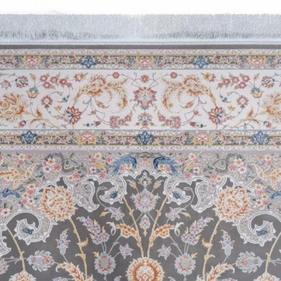 فرش محتشم 1500 شانه طرح گل گشت زمینه متالیک (برحسته)