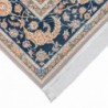 فرش محتشم 1500 شانه طرح گل گشت زمینه نقره ای اطلسی (برحسته)