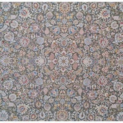 فرش آینده 1500 شانه طرح به گل زمینه ذغالی (برحسته)
