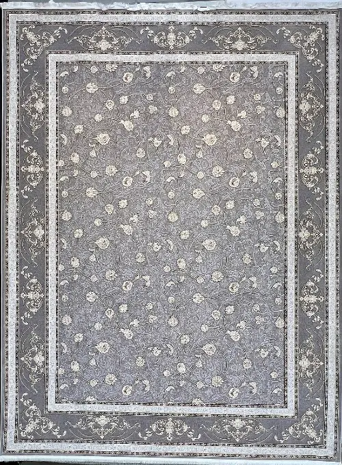 فرش مهدیان 1500 شانه طرح خاطره زمینه طوسی (برجسته)