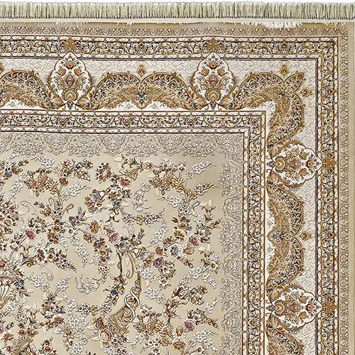  فرش داریوش 1500 شانه کد 1581 زمینه کرم (برجسته) 