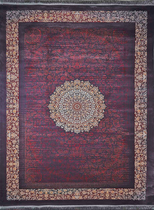 فرش آراد کاشان 1500 شانه کد 108 زمینه قرمز (برجسته)