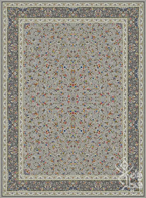  فرش قیطران 1500 شانه طرح دارینا زمینه فیلی (برجسته) 