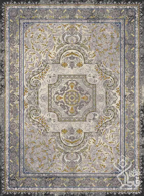 فرش قیطران 1200 شانه طرح فریبا زمینه کرم (برجسته)