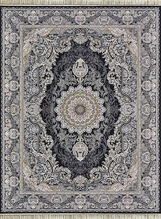 فرش داریوش 1200 شانه کد 1417 زمینه سورمه ای (برجسته)