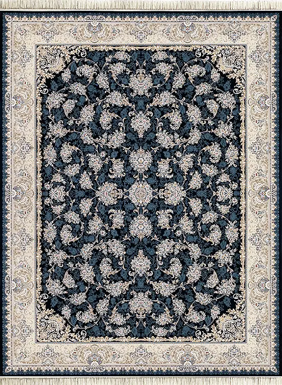فرش داریوش 1500 شانه کد 1576 زمینه سورمه ای (برجسته)