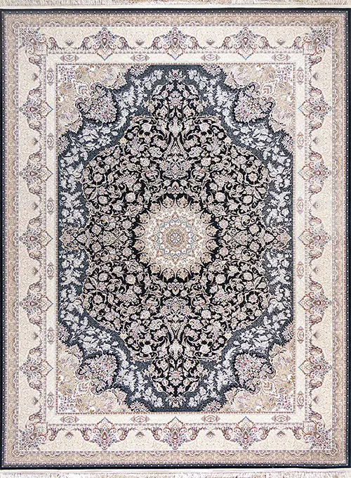 فرش داریوش 1500 شانه کد 1518 زمینه سورمه ای (برجسته)