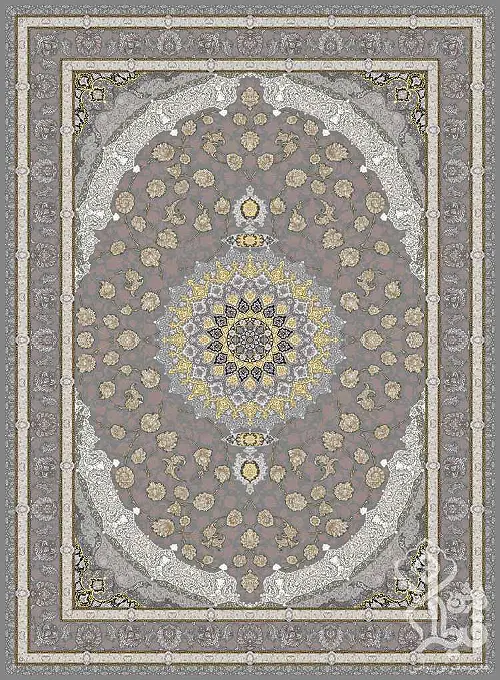فرش قیطران 1200 شانه طرح تناز زمینه فیلی (برجسته)
