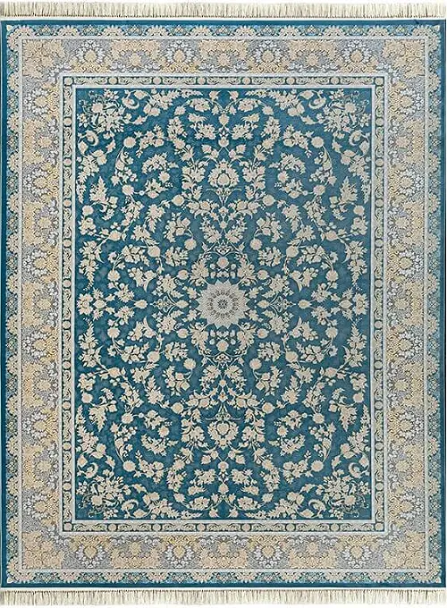فرش داریوش 1200 شانه کد 1418 زمینه آبی (برجسته)