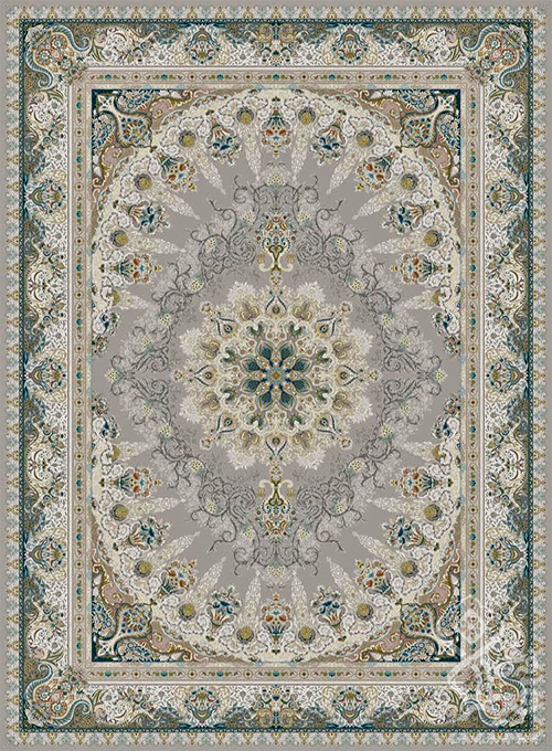 فرش قیطران 1500 شانه طرح مخمل زمینه نسکافه ای (برجسته)