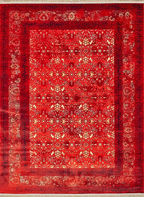 فرش محتشم کلاریس کد 900452 زمینه لاکی (غیربرجسته)