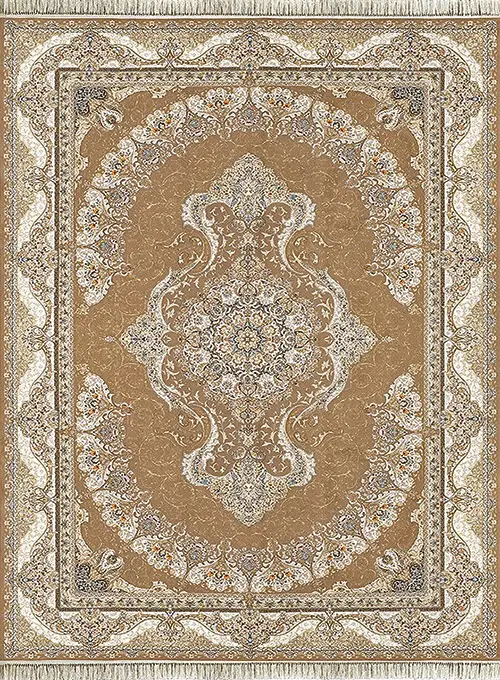 فرش داریوش 1500 شانه کد 1584 زمینه ترمه ای (برجسته)