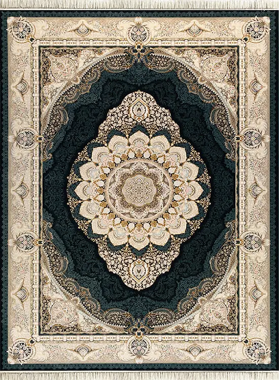 فرش داریوش 1500 شانه کد 1559 زمینه سورمه ای (برجسته)
