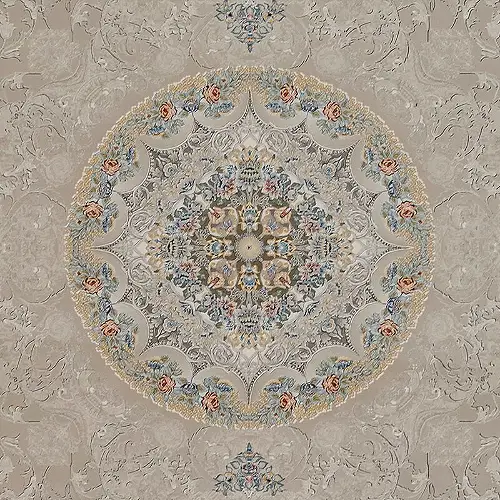  فرش داریوش 1200 شانه کد 1406 زمینه نقره ای (برجسته) 