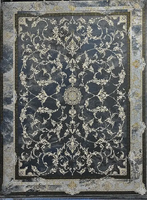 فرش بختیاری 700 شانه طرح افشان مدرن زمینه دودی (غیربرجسته)