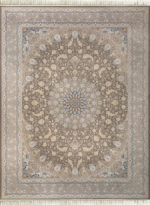 فرش داریوش 1200 شانه کد 1403 زمینه فیلی (برجسته)