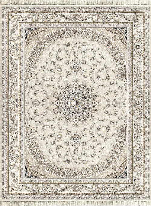 فرش داریوش 1500 شانه کد 1585 زمینه کرم (برجسته)