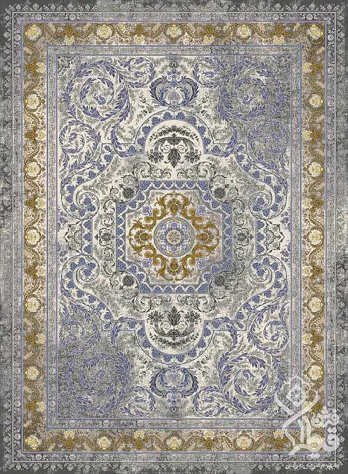 فرش قیطران 1200 شانه طرح فریبا زمینه کرم حاشیه بژ (برجسته)