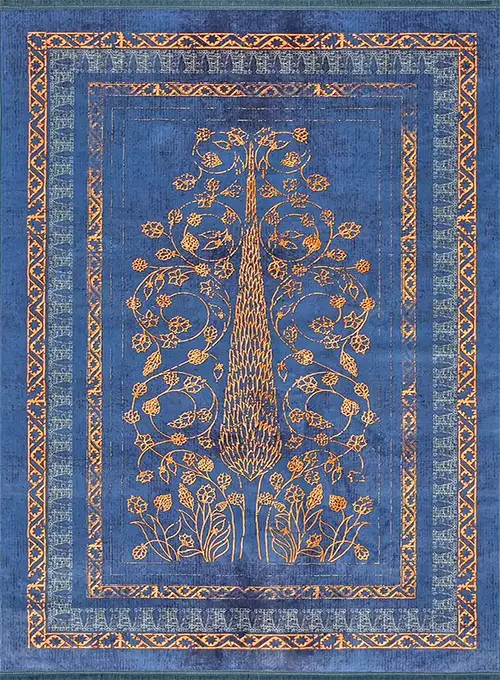  فرش محتشم کلاریس کد 900455 زمینه سورمه ای (غیربرجسته) 