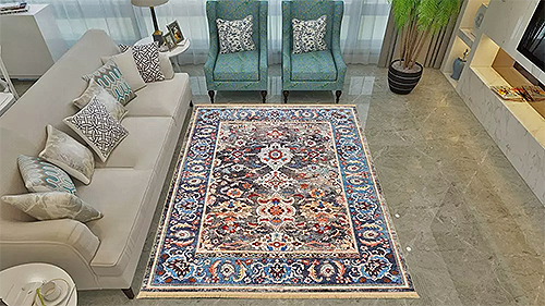  فرش محتشم کلاریس کد 900406 زمینه خاکستری (غیربرجسته) 