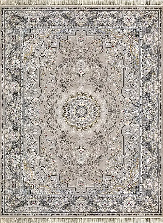 فرش داریوش 1200 شانه کد 1417 زمینه نقره ای (برجسته)