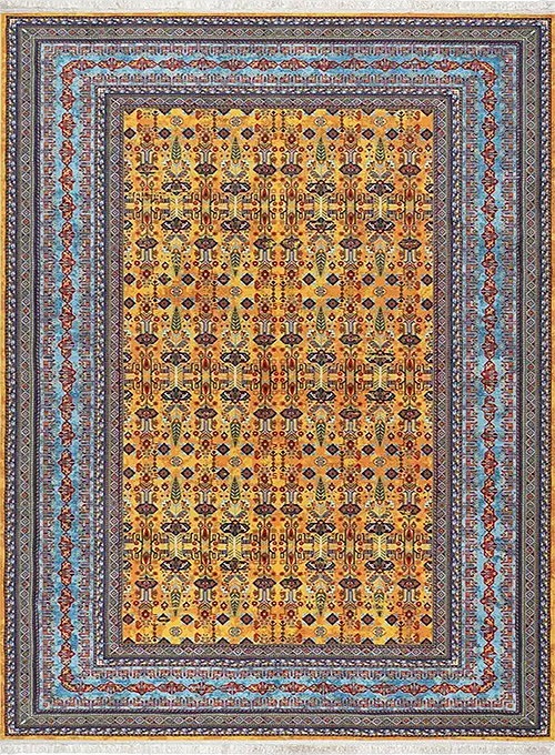 فرش محتشم کلاریس کد 100323 زمینه طلایی (غیربرجسته)