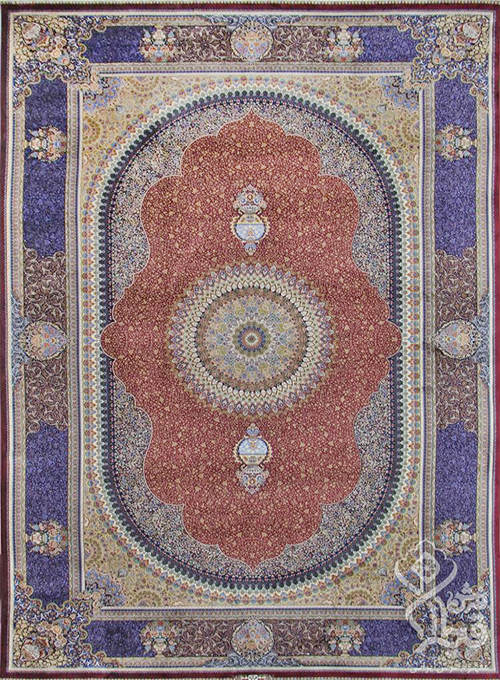 فرش قیطران 1200 شانه کلکسیون ابریشمی طرح ترنم زمینه رناسی (برجسته)