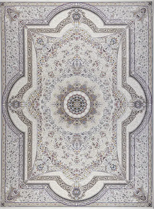 فرش داریوش 1500 شانه کد 1547 زمینه کرم (برجسته)