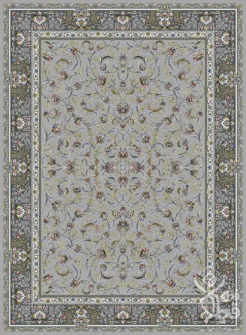  فرش قیطران 1500 شانه طرح چکاوک زمینه فیلی (برجسته) 