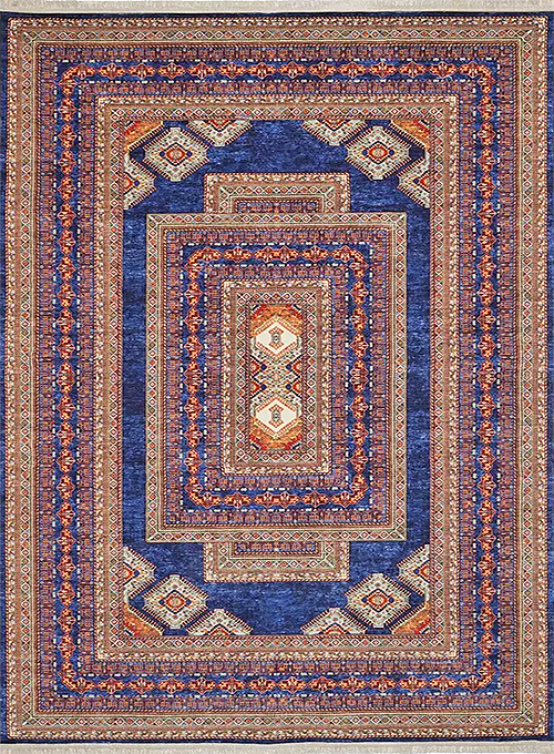 فرش محتشم کلاریس کد 100330 زمینه سورمه ای (غیربرجسته)