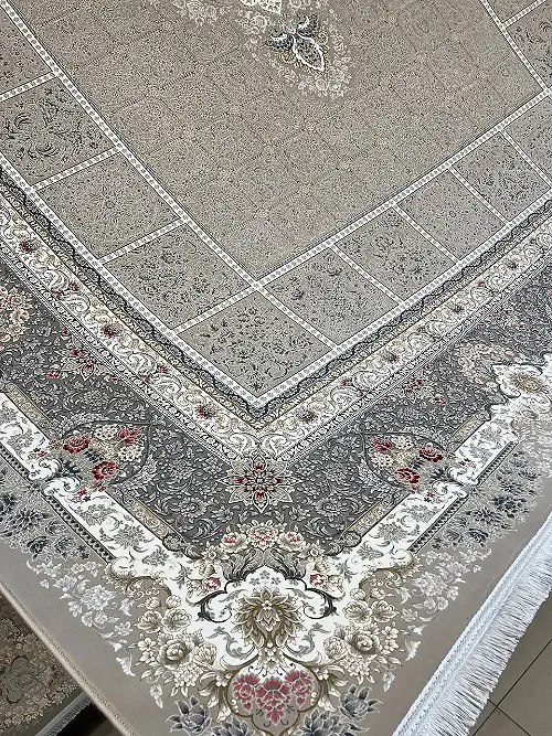  فرش مهدیان 1500 شانه کد 3057 زمینه بژ (برجسته) 