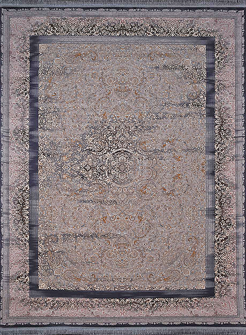  فرش آراد کاشان 1500 شانه کد 116 زمینه طوسی (برجسته) 