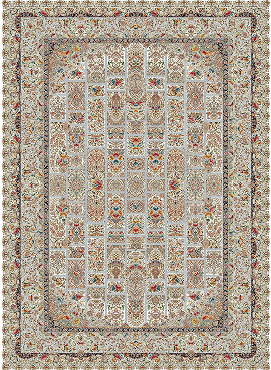 فرش ستاره کویر یزد 1500 شانه کد 503 TX زمینه 1003 (برجسته)