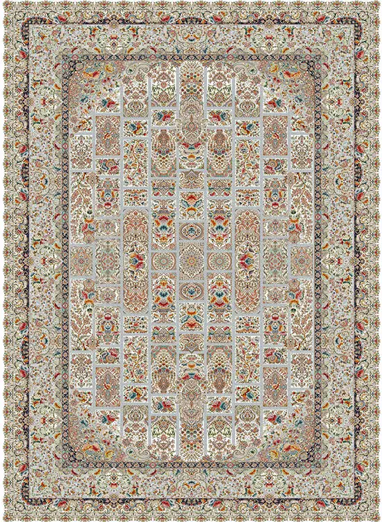 فرش ستاره کویر یزد 1500 شانه کد 503 TX زمینه 1003 (برجسته)