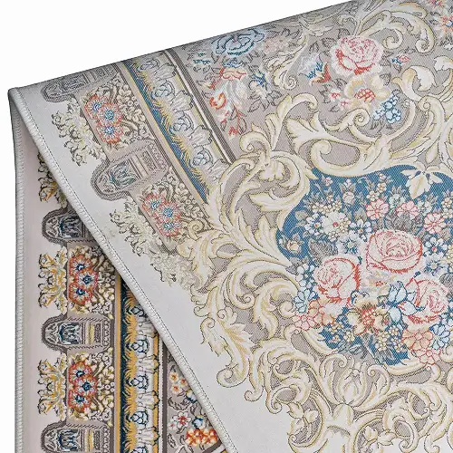  فرش محتشم 1500 شانه طرح افرا زمینه کرم (برجسته) 