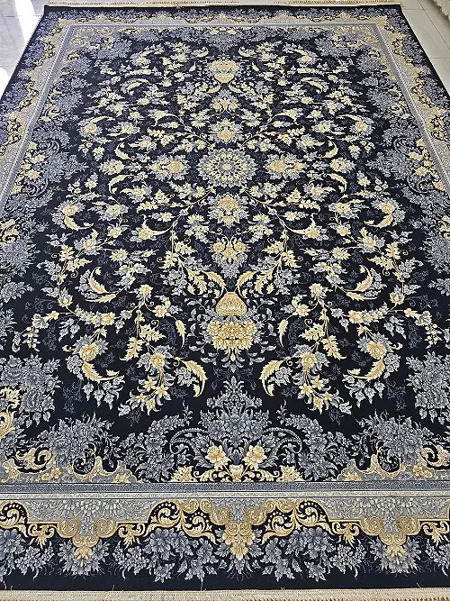  فرش ستاره پانیذ 700 شانه طرح افشان گل پری زمینه دودی (غیربرجسته) 