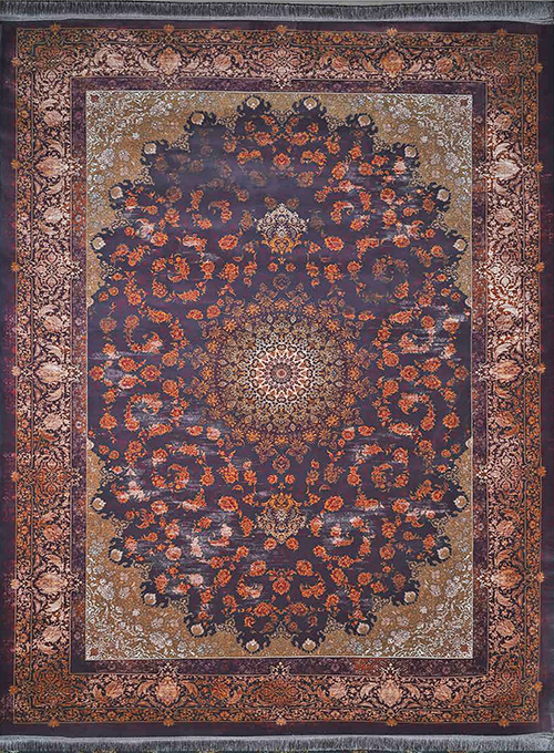فرش آراد کاشان 1500 شانه کد 110 زمینه قرمز (برجسته)