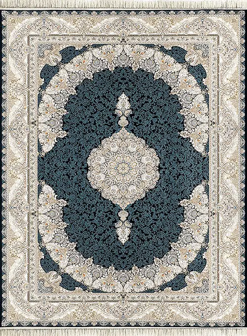 فرش داریوش 1500 شانه کد 1583 زمینه سورمه ای (برجسته)