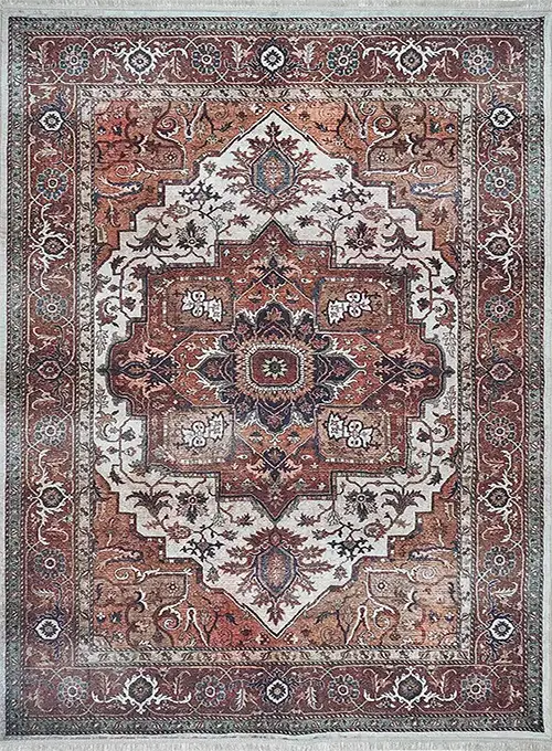 فرش محتشم کلاریس کد 100630 زمینه کرم (غیربرجسته)