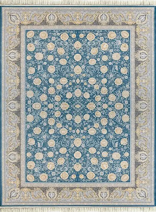 فرش داریوش 1200 شانه کد 1405 زمینه آبی (برجسته)