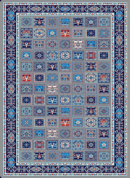 گلیم ماشینی لیبرا کد 20 زمینه طوسی (غیربرجسته)