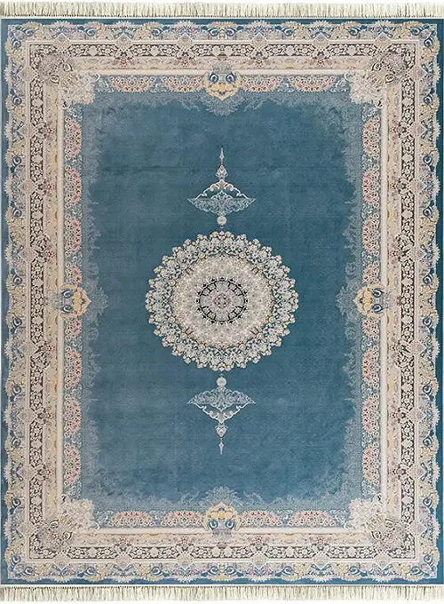 فرش داریوش 1200 شانه کد 1420 زمینه آبی (برجسته)