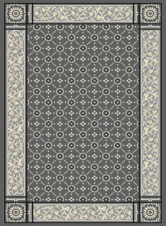 گلیم ماشینی لیبرا کد 50 زمینه طوسی (غیربرجسته)