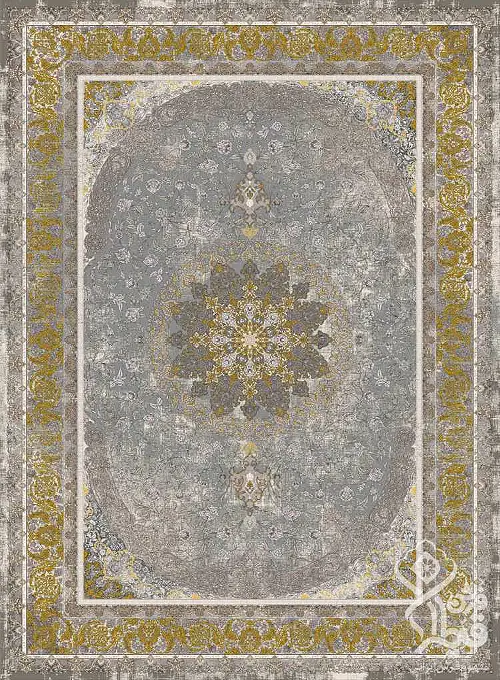 فرش قیطران 1200 شانه طرح مژده زمینه فیلی (برجسته)